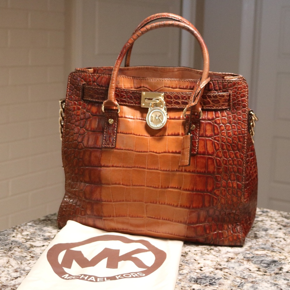 Michael Kors Lg Hamilton Tote CrocEmbossed Leather